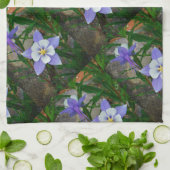 ブルーオダマキ（植物） キッチンタオル (折り畳み)