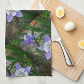 ブルーオダマキ（植物） キッチンタオル (四つ折り)