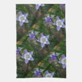 ブルーオダマキ（植物） キッチンタオル (縦)