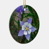 ブルーオダマキ（植物） セラミックオーナメント (右)