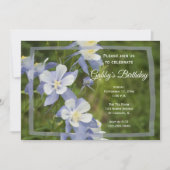 ブルーオダマキ（植物）フラワーズバースデーパーティー 招待状 (正面)