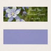 ブルーオダマキ(植物)フラワーズ結婚式の引き出物ラベル (正面&裏面)