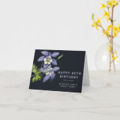 ブルーオダマキ（植物）フラワー60番目の誕生日カード カード (黄色い花)