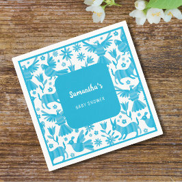 ブルーオトミ赤ちゃんシャワーペーパーナプキン スタンダードカクテルナプキン