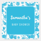 ブルーオトミ・メキシカンベイビーシャワー紙プレートスクエア スクエアシール (正面)