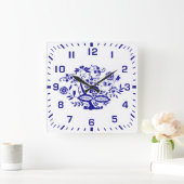 ブルーオニオンスタイル要素 スクエア壁時計 (ホーム)