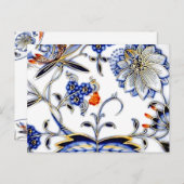 ブルーオニオンヴィンテージ中国パターン ポストカード (正面/裏面)