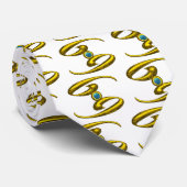 ブルーオパール付き癌金ゴールド〔占星術の〕十二宮図誕生日宝石 ネクタイ (ロール)