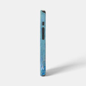 ブルーオパール抽象画 iPhoneケース (左側面)
