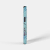 ブルーオパール抽象画 iPhoneケース (右側面)