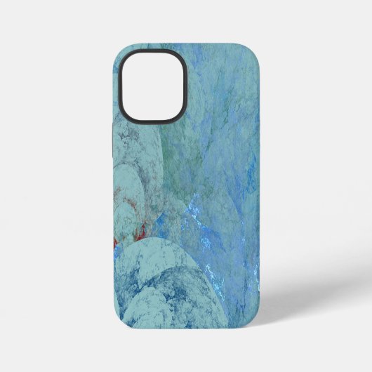 ブルーオパール抽象画 iPhoneケース (裏面)