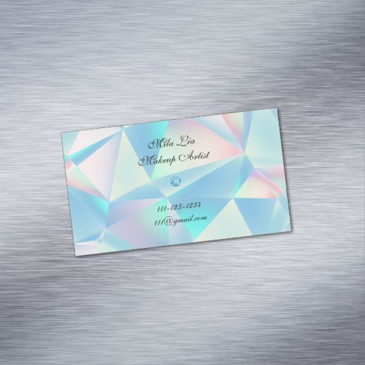 ブルーオパール石デザイン名刺 マグネット名刺 (インサイチュ)