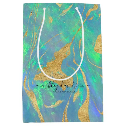 ブルーオパール |ショッピング抱き枕 ミディアムペーパーバッグ (正面)