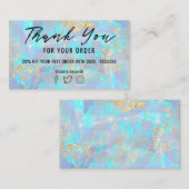 ブルーオフェイクフォイル感謝していユー名刺 名刺 (正面/裏面)