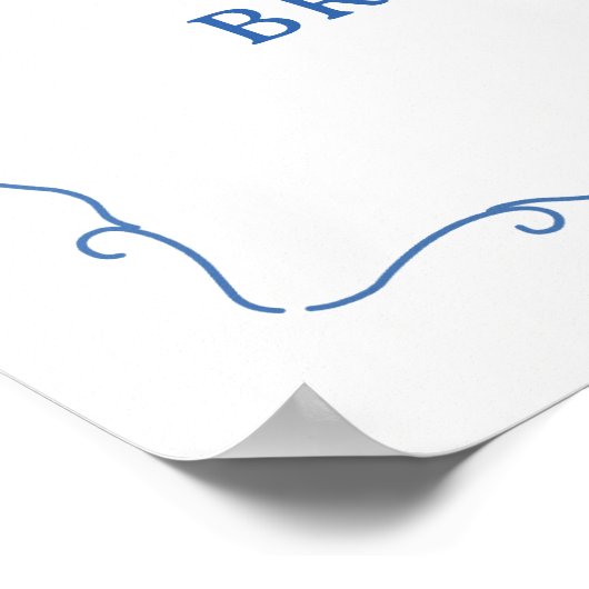 ブルーオフザマーケットブライダルシャワーウェルカムサイン ポスター (角)