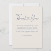 ブルーオベビーハート書道シンプル赤ちゃんシャワー サンキューカード (正面)