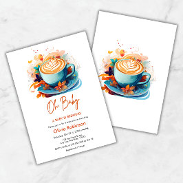ブルーオベビーAベビーはコーヒーの赤ちゃんシャワーを醸造している 招待状