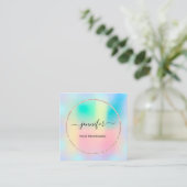 ブルーオムブレホログラフプロフェッショナルメイクアップバラ スクエア名刺 (スタンド正面)