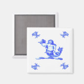 ブルーオランダマーメイドオールド マグネット (正面/裏面)