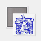 ブルーオランダ風車 マグネット (正面/裏面)