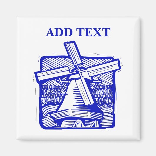 ブルーオランダ風車 マグネット (正面)