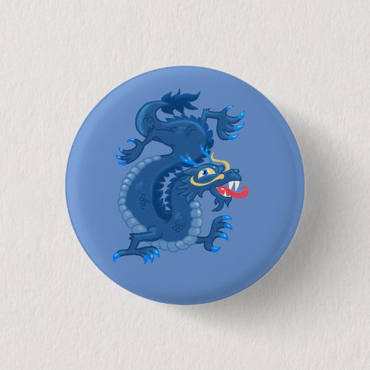 ブルーオリエンタルドラゴン 缶バッジ (正面)