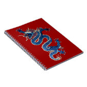 ブルーオリエンタル・ドラゴンアンティーク中国の刺繍 ノートブック (右側)