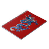 ブルーオリエンタル・ドラゴンアンティーク中国の刺繍 ノートブック (左側)