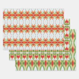 ブルーオレンジと緑の毎日のギフトラップ ラッピングペーパーシート