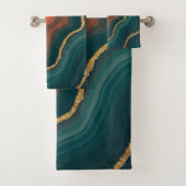 ブルーオレンジと金ゴールドゲードインスパイア バスタオルセット (インサイチュ)