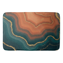 ブルーオレンジと金ゴールドゲードインスパイア バスマット