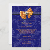ブルーオレンジのウェディングフラワーカスタム 招待状 (裏面)