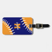 ブルーオレンジまたはANYカラーソフトボール野球 ラゲッジタグ (正面横)