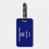 ブルーオレンジまたはANYカラーソフトボール野球 ラゲッジタグ (裏面縦)