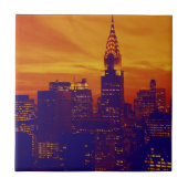 ブルーオレンジアポップ・アートのートニューヨークシティ タイル (正面)