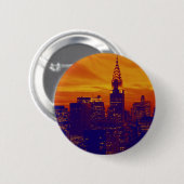 ブルーオレンジアポップ・アートのートニューヨークシティ 缶バッジ (正面&裏面)