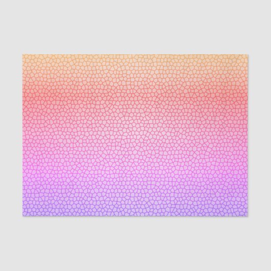 ブルーオレンジイエローピンクモザイク抽象芸術パターン 薄葉紙 (正面)