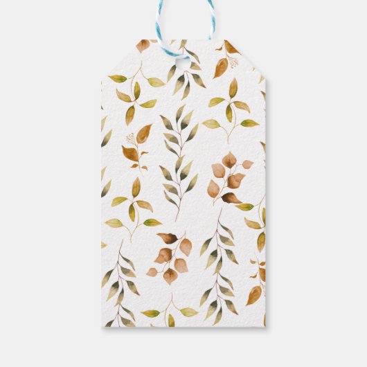 ブルーオレンジカボチャのトラックの葉ベビーシャワー ギフトタグ (裏面)