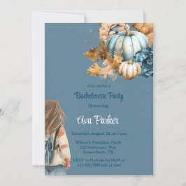 ブルーオレンジカボンプキンピーニーバチェロレッテ 招待状