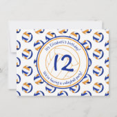 ブルーオレンジガールズカスタムバレーボールバースデーパーティー 招待状 (裏面)