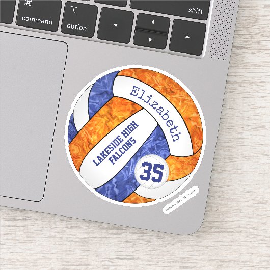 ブルーオレンジガールズバレーボールwスクールマスコットネーム シール (詳細)