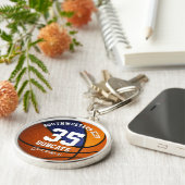 ブルーオレンジガールボーイズスポーツチーム名 キーホルダー (側面)