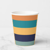 ブルーオレンジグリーンストライプ 紙コップ (正面)