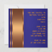 ブルーオレンジサウスウエスタンリザードバースデーパーティー 招待状 (裏面)