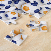 ブルーオレンジサッカーチームの色の男の子の名前 ジグソーパズル (側面)