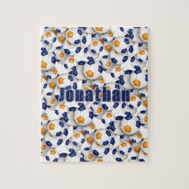 ブルーオレンジサッカーチームの色の男の子の名前 ジグソーパズル