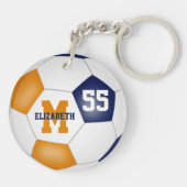 ブルーオレンジスクールカラーズサッカーバッグラベル キーホルダー (裏面)
