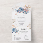 ブルーオレンジタコ珊瑚DIYテンプレート オールインワン招待状 (内側)