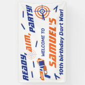 ブルーオレンジダーツ戦争の誕生日パーティー、ようこそ 横断幕 (縦)