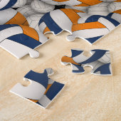 ブルーオレンジチームカラーガールズボーイズバレーボール ジグソーパズル (側面)